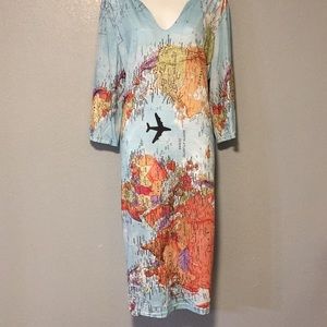 Casual V Neck Boho shirt dress size 2X